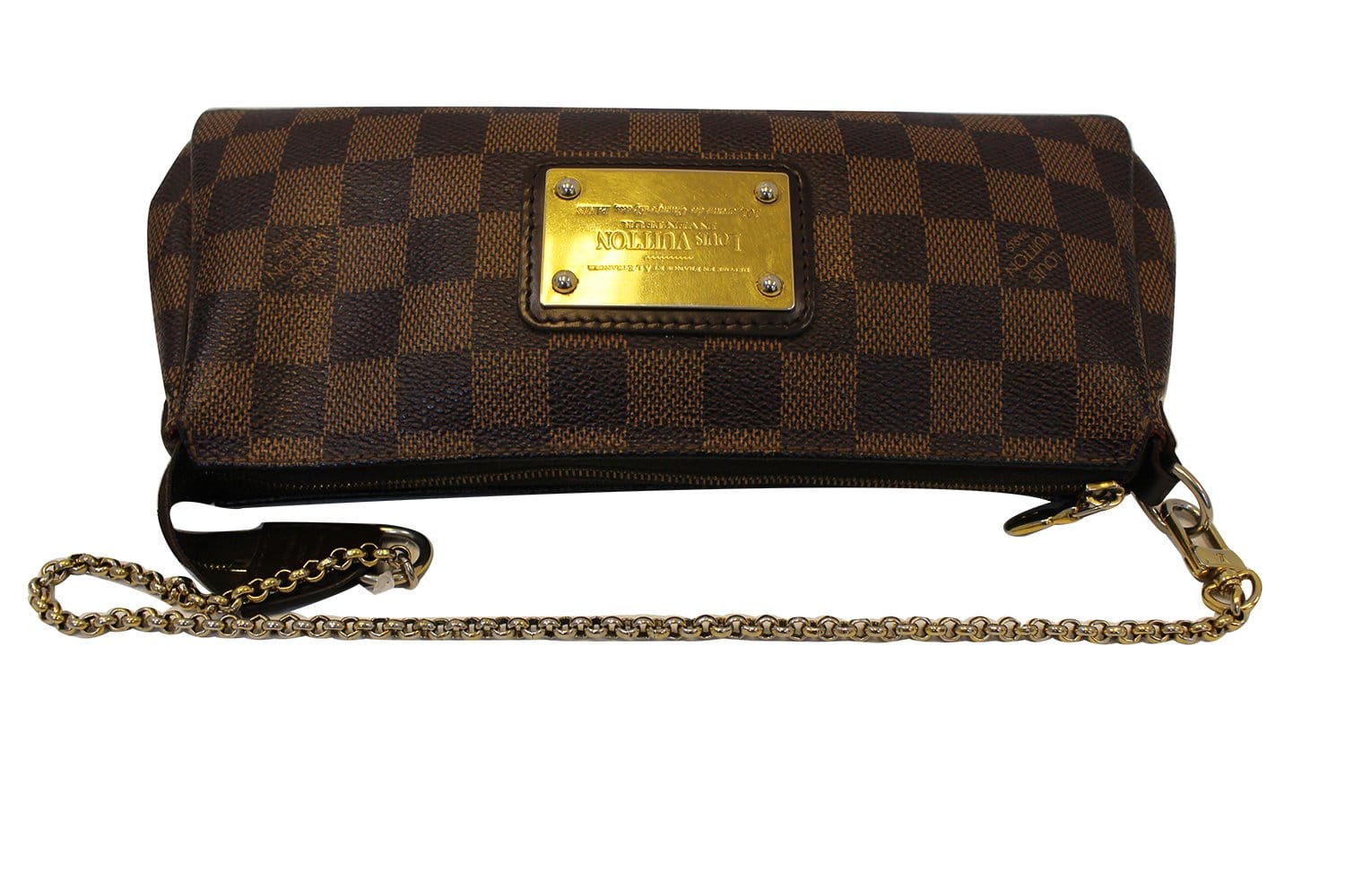 LOUIS VUITTON Damier Ebene Pochette Eva Clutch Shoulder Crossbody Bag