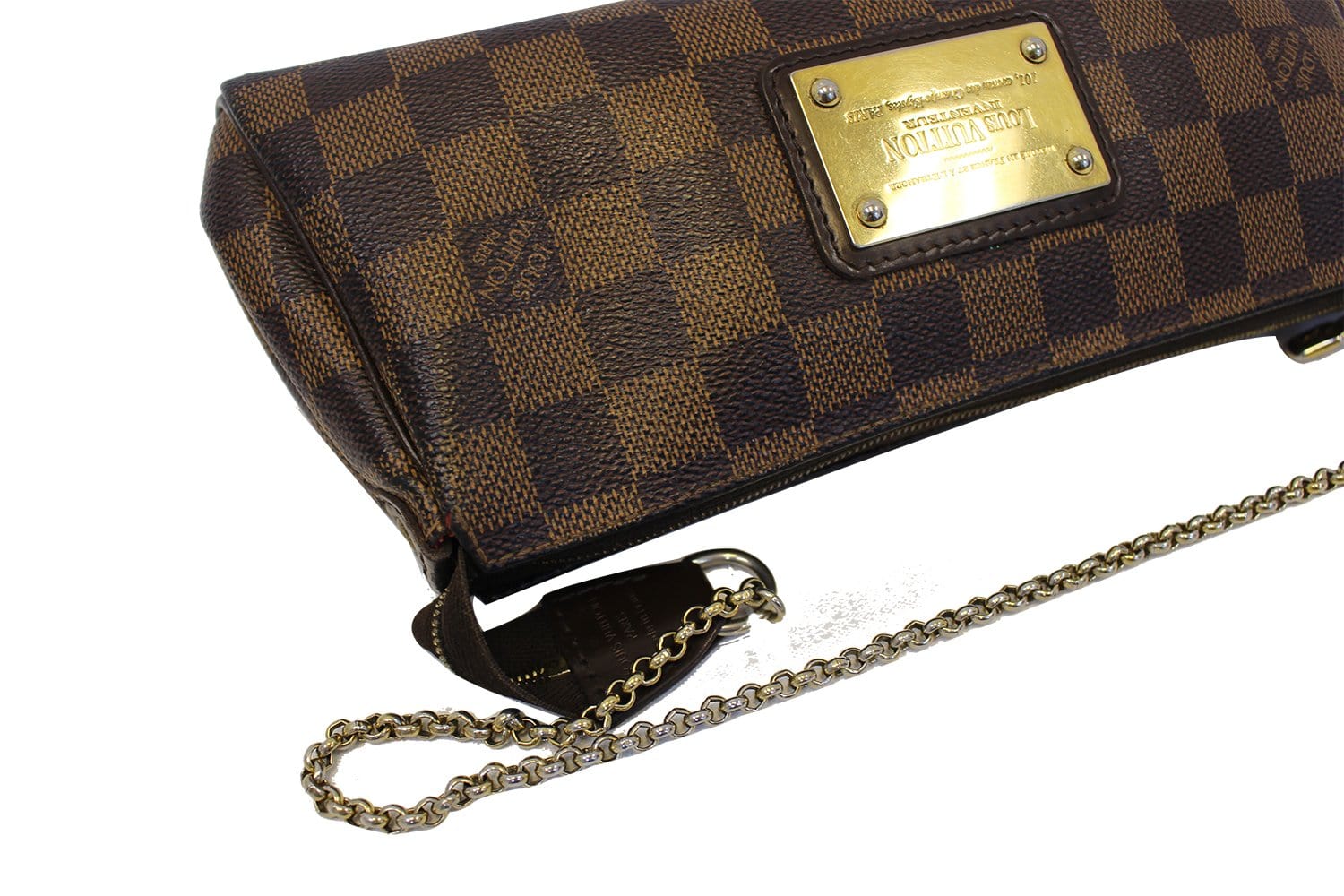 LOUIS VUITTON Damier Ebene Pochette Eva Clutch Shoulder Crossbody Bag