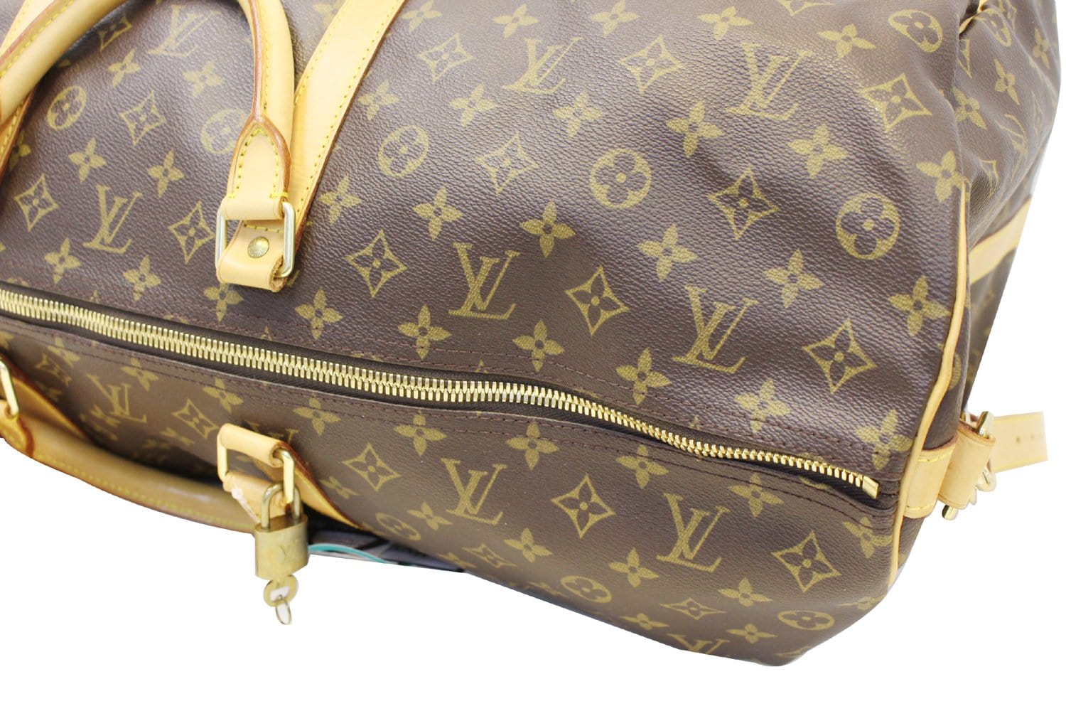 LOUIS VUITTON Monogram Canvas Brown Keepall 60 Bandouliere Travel Bag