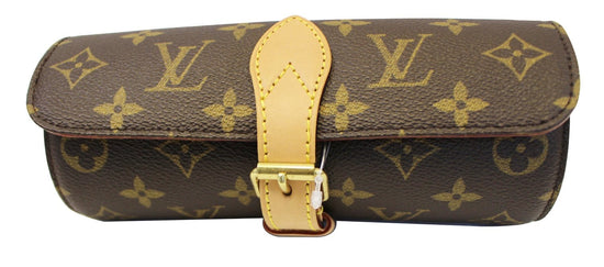 Louis Vuitton 3 Watch Case Monogram Canvas Brown 199862115