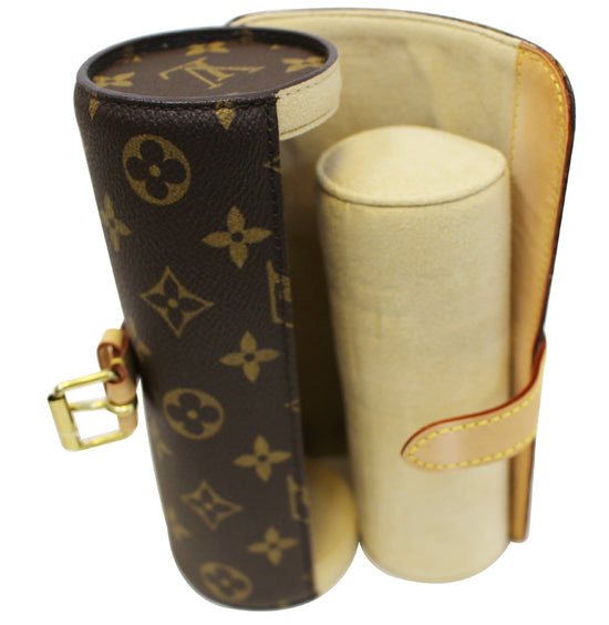 Louis Vuitton 3 Watch Case Monogram Canvas Brown