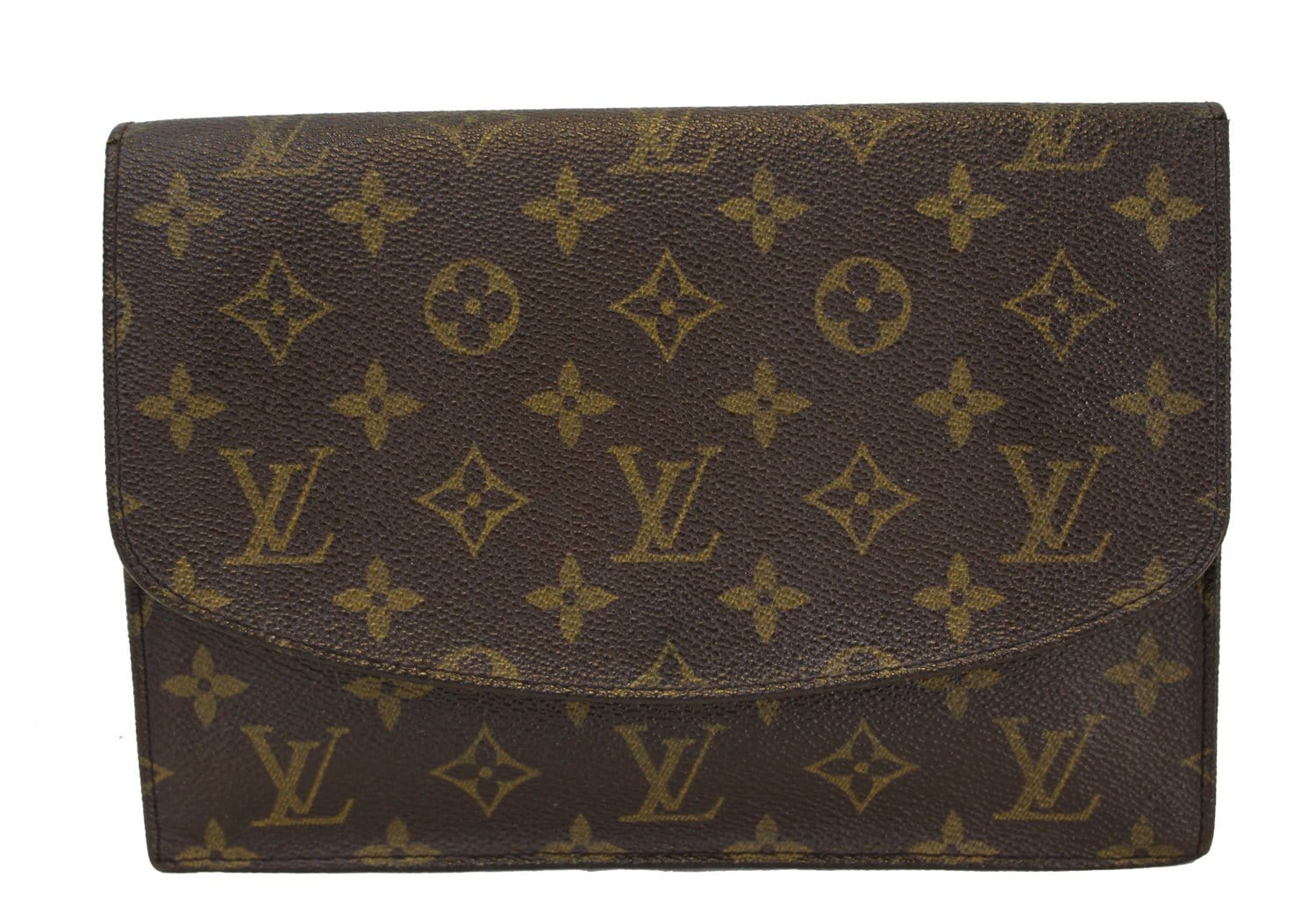 Authentic LOUIS VUITTON Monogram Canvas Pochette Rabat Clutch CC351