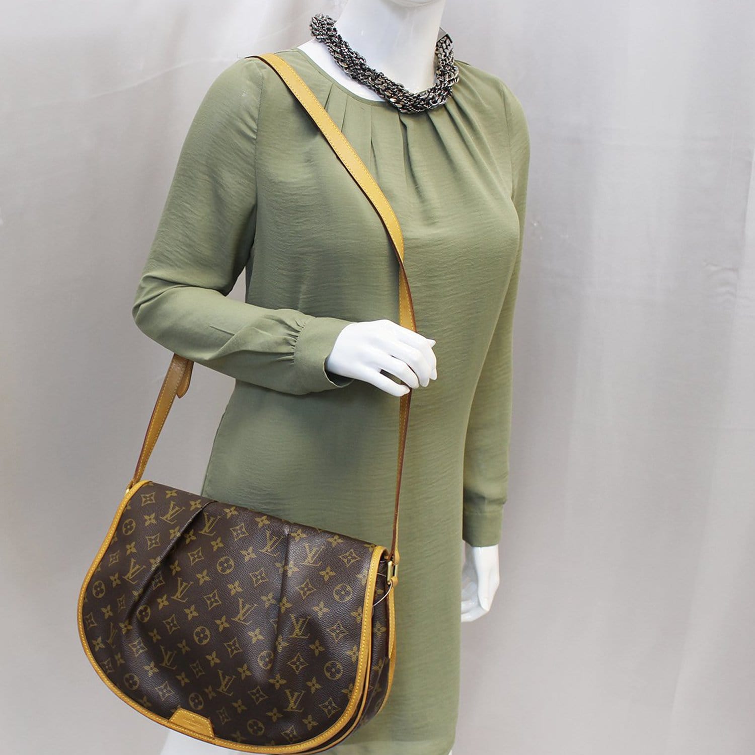 LOUIS VUITTON Monogram Canvas Menilmontant MM Crossbody Bag