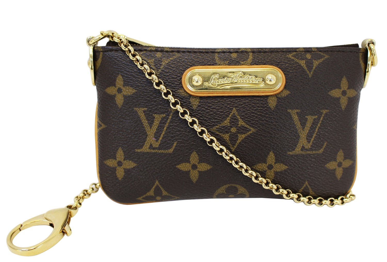 Louis Vuitton Brown Monogram Canvas Mini Pouch Milla with Chain – OPA  Vintage