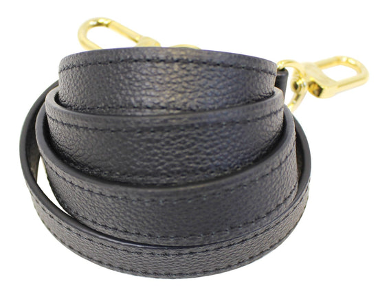 LOUIS VUITTON Leather Black Shoulder Strap