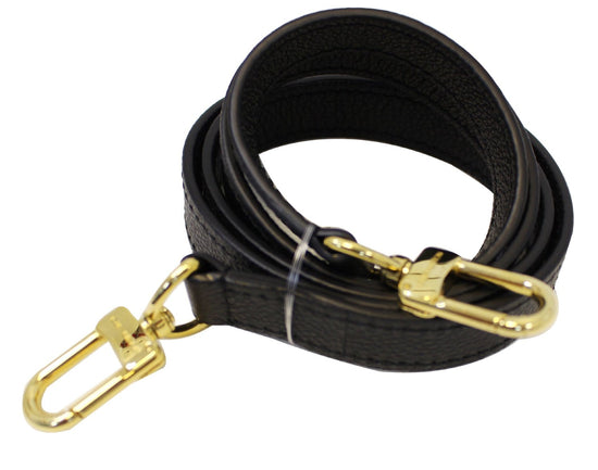 LOUIS VUITTON Shoulder strap leather Black unisex Used –