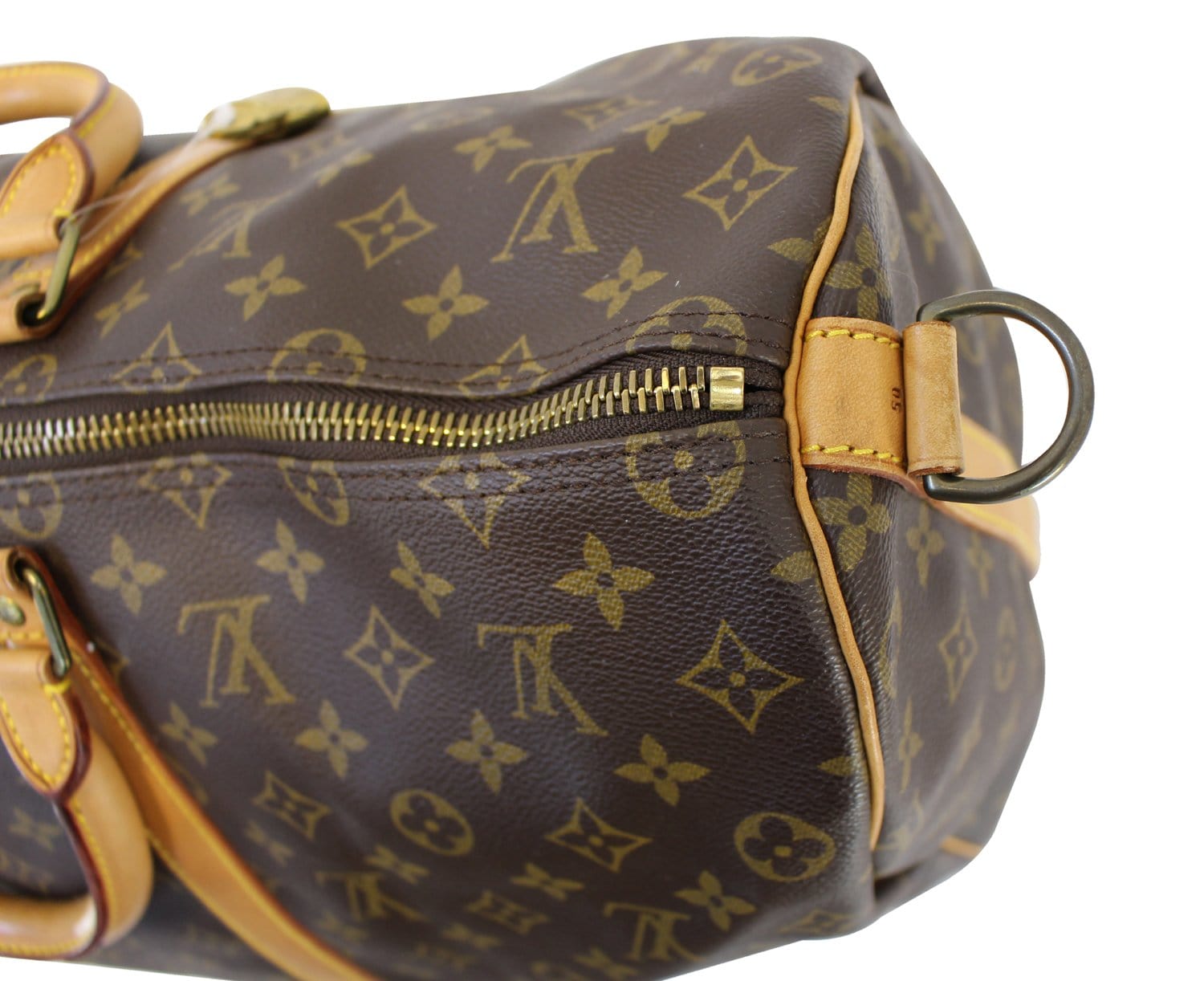 Authentic LOUIS VUITTON Monogram Canvas Keepall 50 Bandouliere Bag TT1