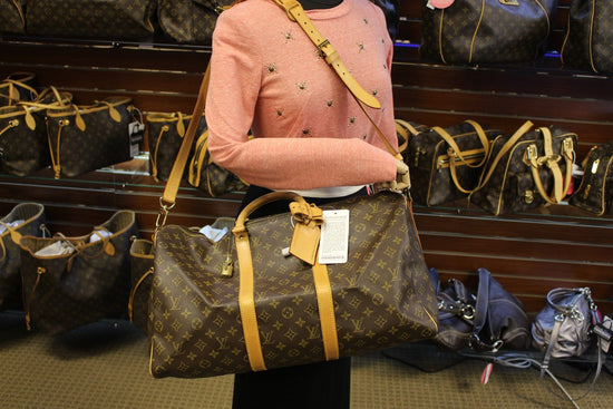 Louis Vuitton Yellow Monogram Coated Canvas Keepall Bandouliere 50 Aged Gold Hardware, Womens Handbag