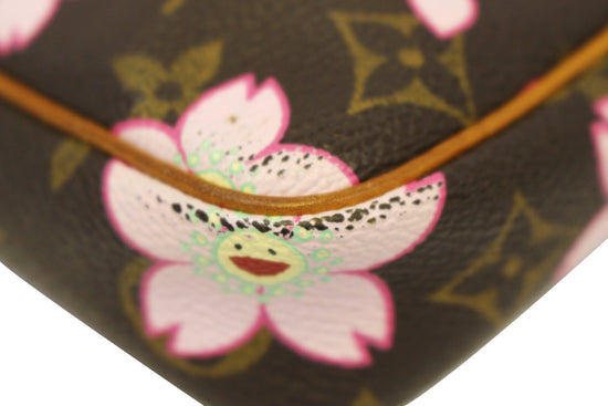 Brown Louis Vuitton Monogram Cherry Blossom Pochette Coin Pouch, AmaflightschoolShops Revival