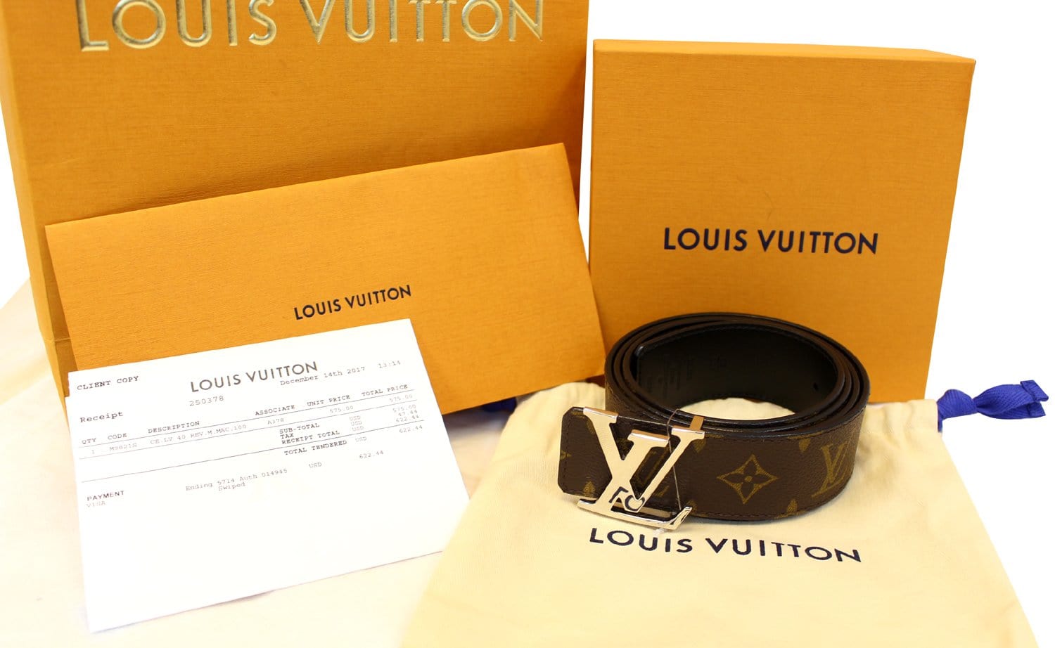 LOUIS VUITTON Initiales Reversible Monogram Macassar Belt