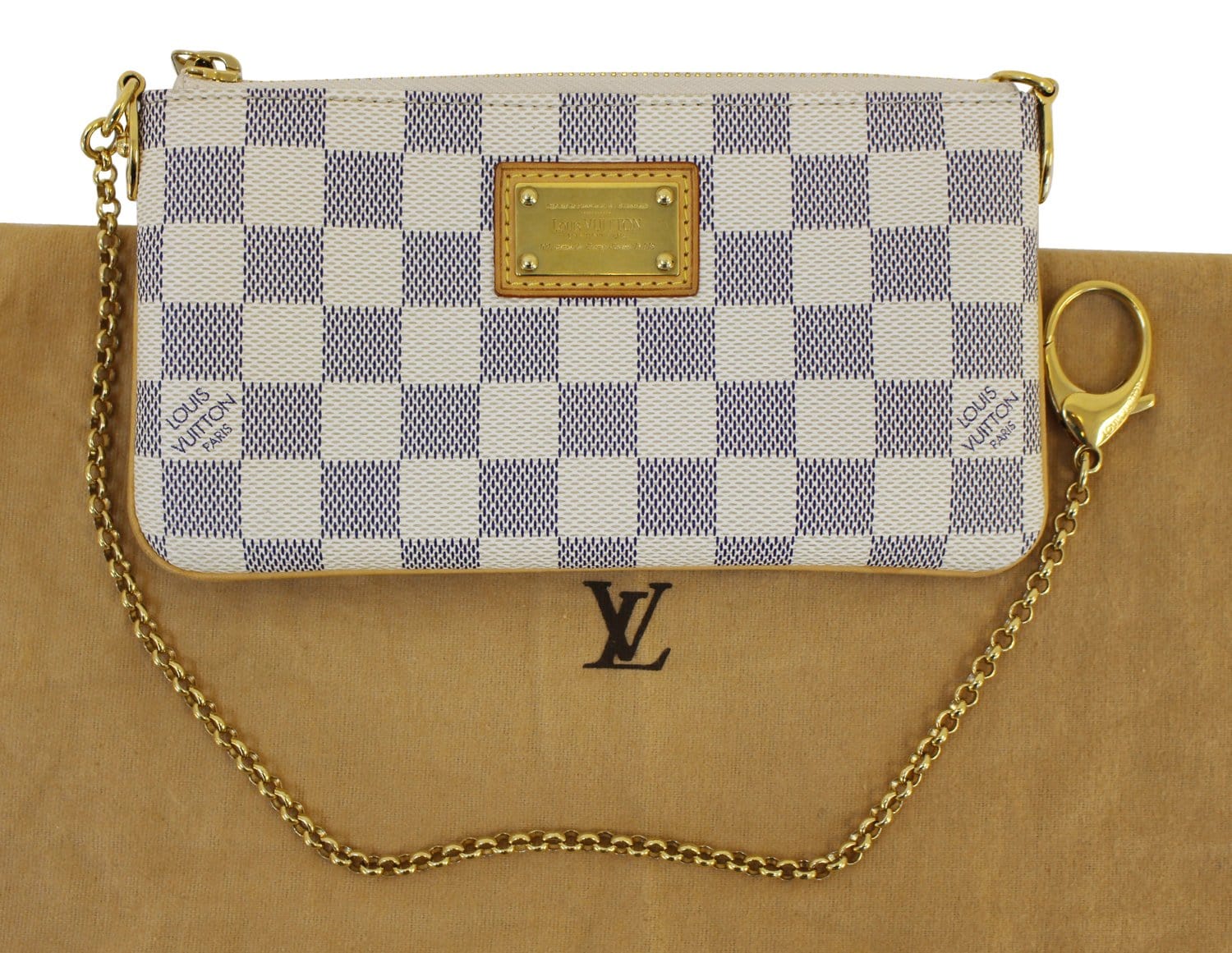 LOUIS VUITTON Damier Azur Pochette Milla MM Clutch Pouch - 20% Off