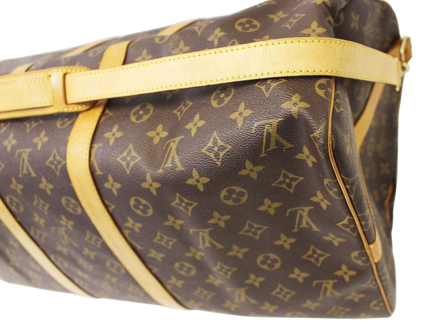 Authentic LOUIS VUITTON Monogram Keepall Bandouliere 55 Boston Bag E36