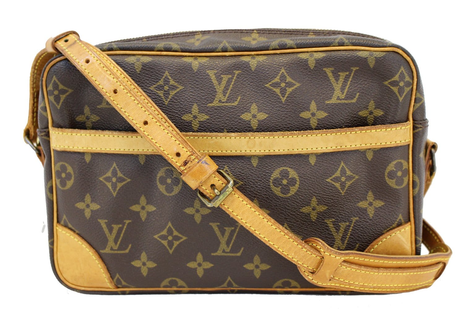 Louis Vuitton Vintage Monogram Leather Cross Body Bag Purse