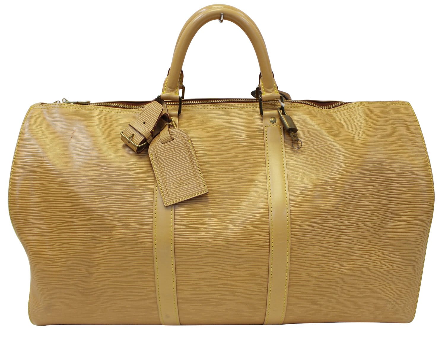 LOUIS VUITTON Epi Keepall 50 Boston Bag Beige - 30% Off