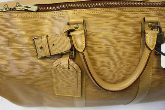 Louis Vuitton Epi Keepall 60 Boston Bag Beige M42946 LV Auth ar4692  ref.372735 - Joli Closet
