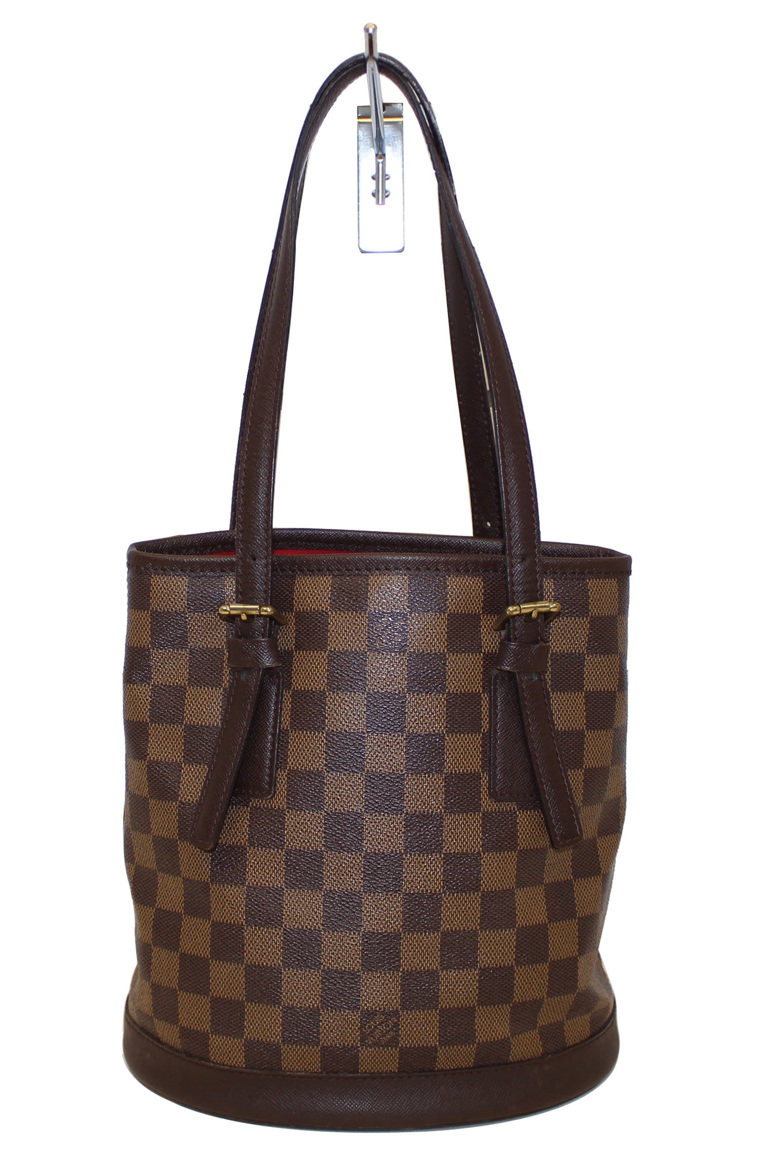 LOUIS VUITTON Damier Ebene Brown Marais Bucket Shoulder Bag