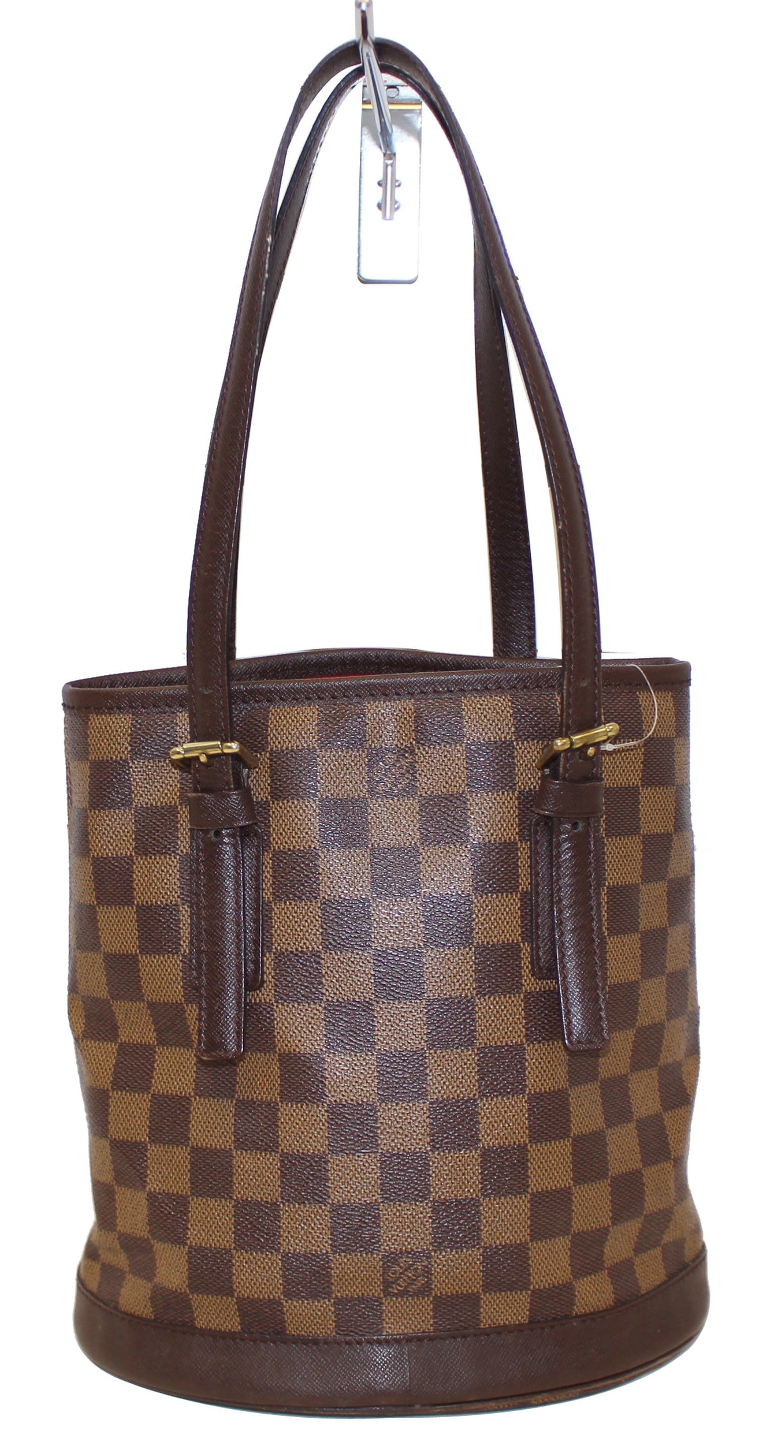 LOUIS VUITTON Damier Ebene Brown Marais Bucket Shoulder Bag