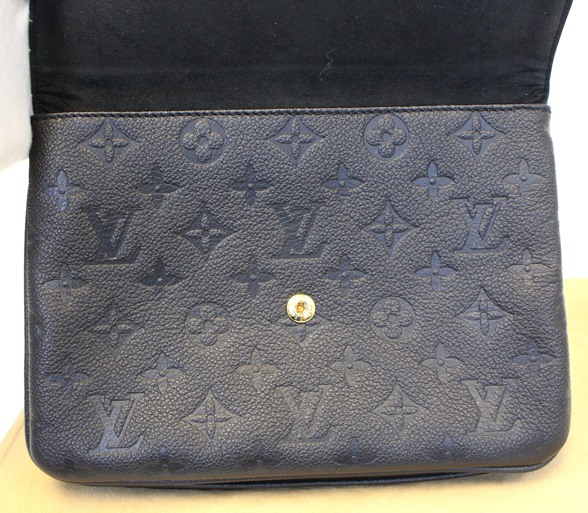 LOUIS VUITTON Black Monogram Empreinte Leather Twice Crossbody Bag