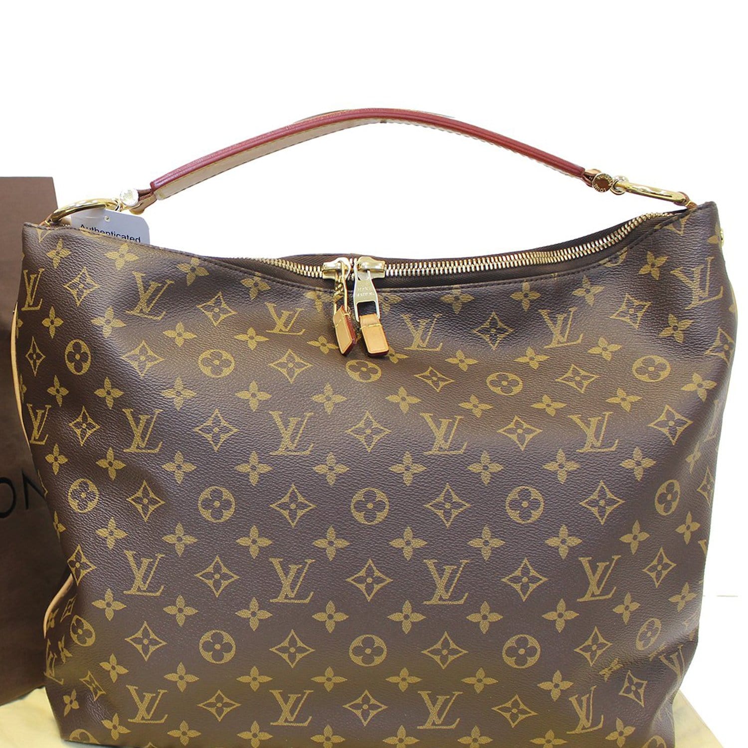 Authentic Louis Vuitton Sully MM Monogram M40587 Hobo Bag Exterior