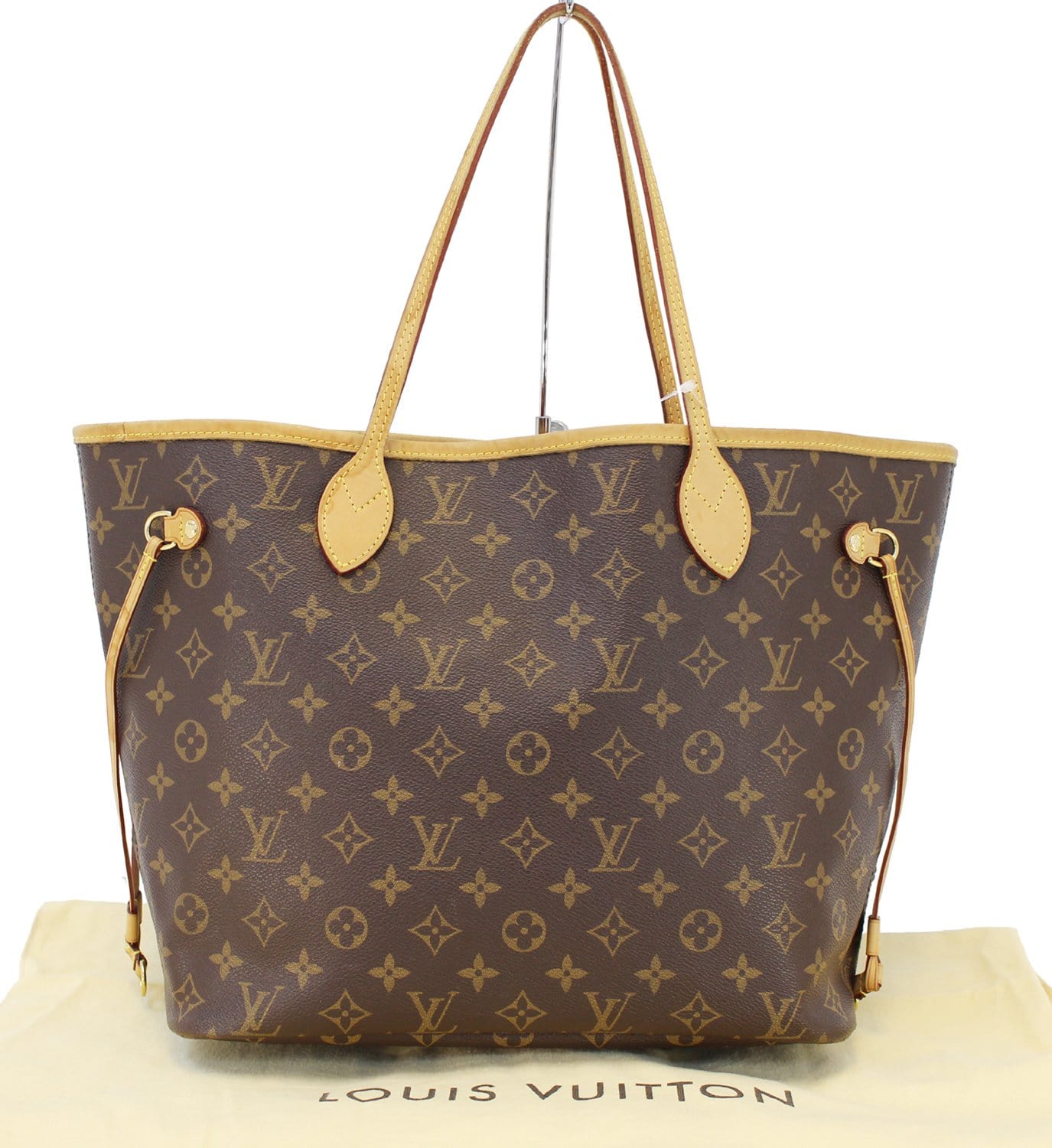 Authentic LOUIS VUITTON Monogram Canvas Red Neverfull MM Tote Bag TT14