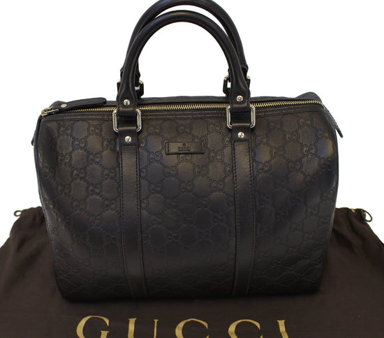GUCCI 265697 GG Guccissima Leather Black Boston Bag