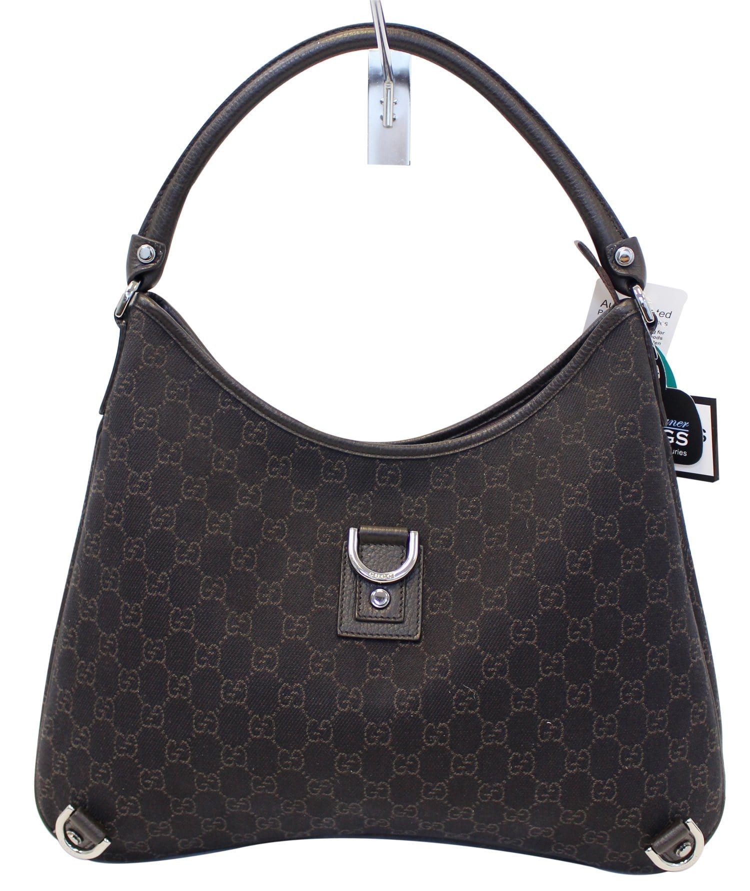 Gucci Black Leather Large D-Ring Hobo Bag