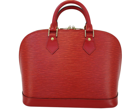 Louis Vuitton Red Epi Alma PM with Strap at Jill's Consignment