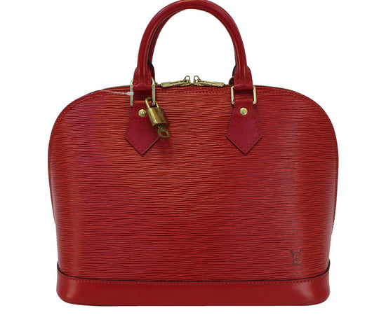 Louis Vuitton Red Epi Alma PM with Strap at Jill's Consignment