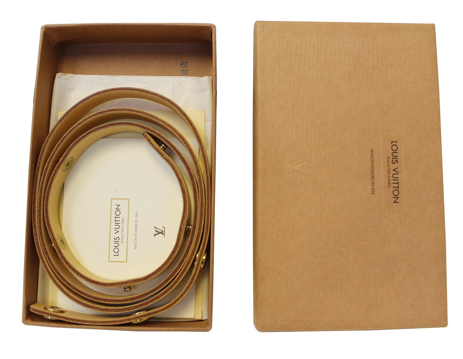 LOUIS VUITTON Leather Strap For Pochette Florentine XS Beige