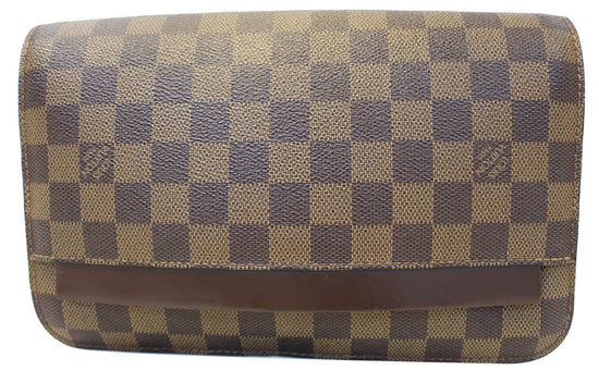 Louis Vuitton Pochette Saint Louis Clutch Damier Ebene Canvas Leather –