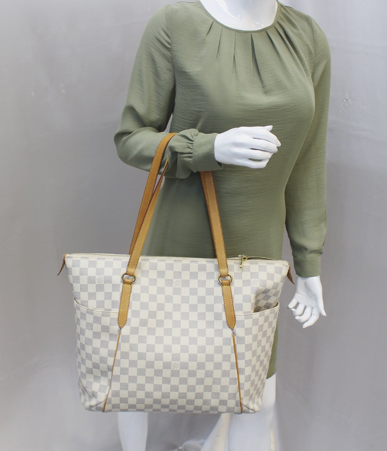 LOUIS VUITTON Damier Azur Totally GM Tote Shoulder Bag