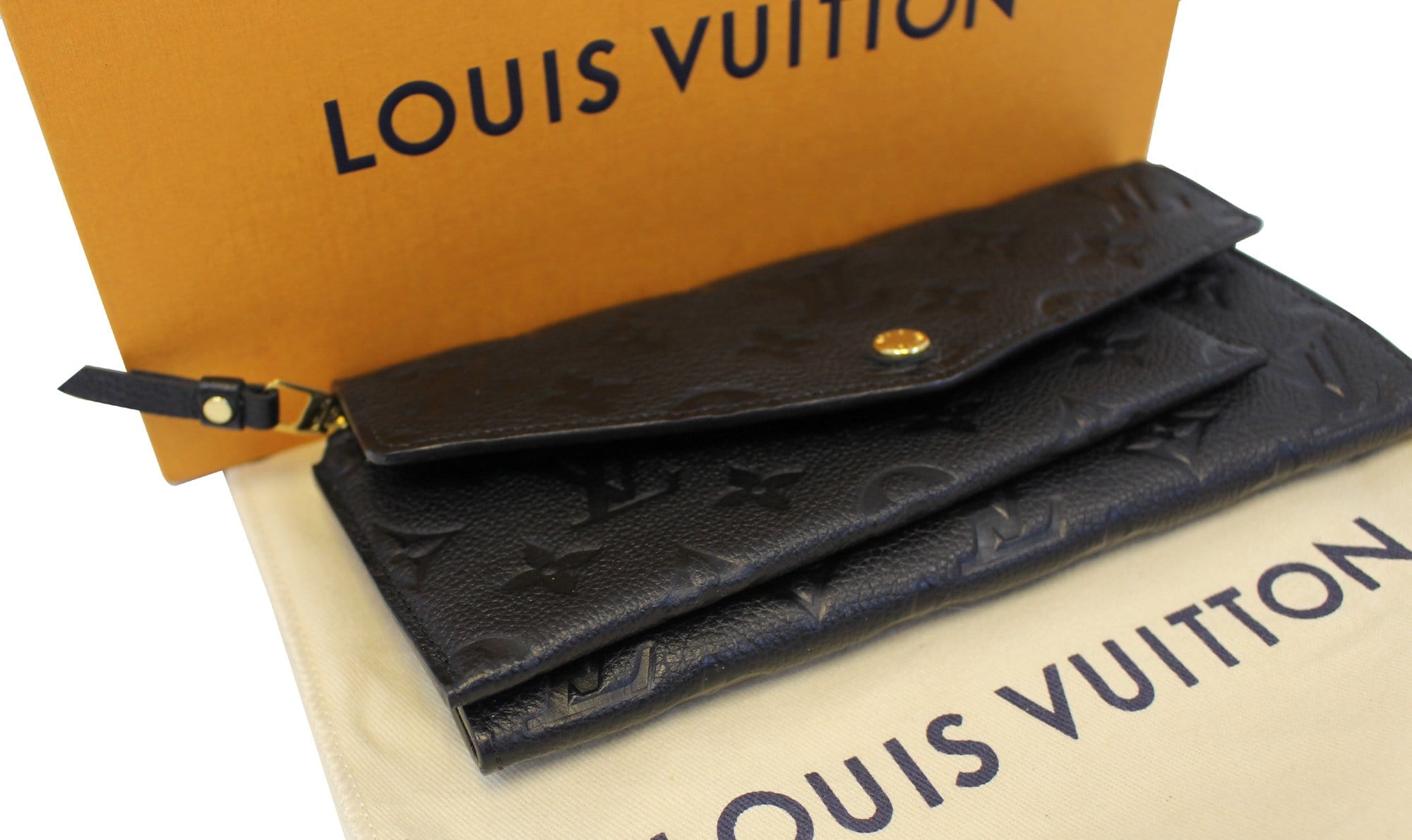 LOUIS VUITTON Black Monogram Empreinte Leather Curieuse Wallet