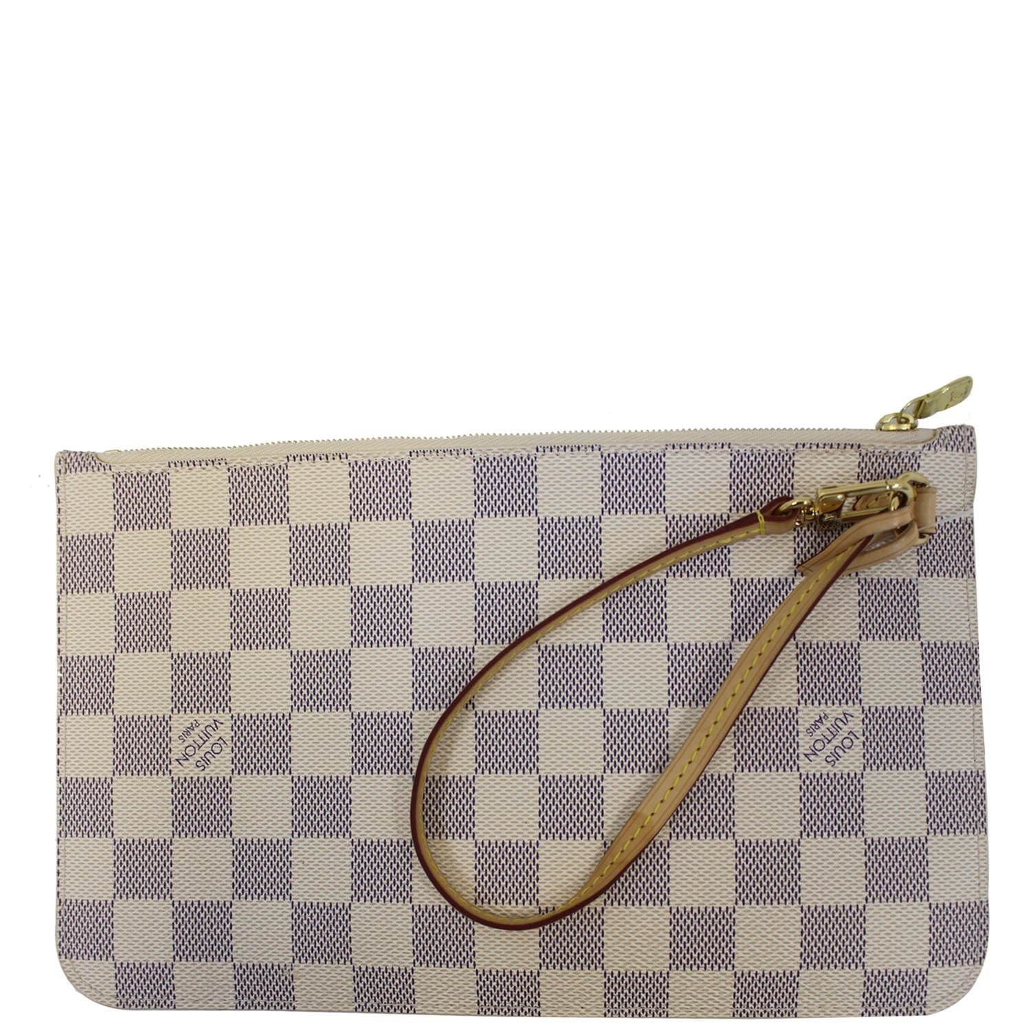 LOUIS VUITTON Pochette Wristlet Pouch Neverfull MM Damier Azur-US