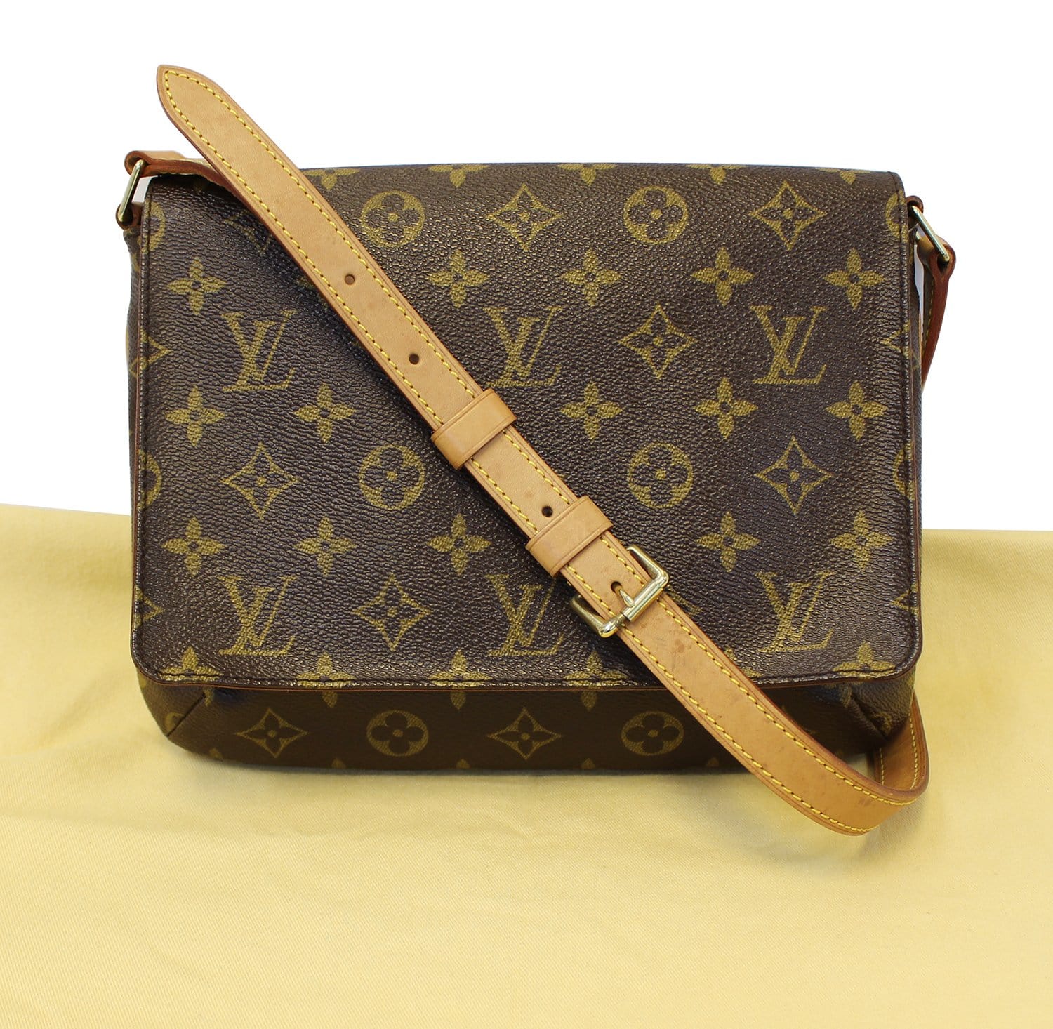 Louis Vuitton Brown Canvas Monogram Musette Tango Short Strap Shoulder Bag Louis  Vuitton