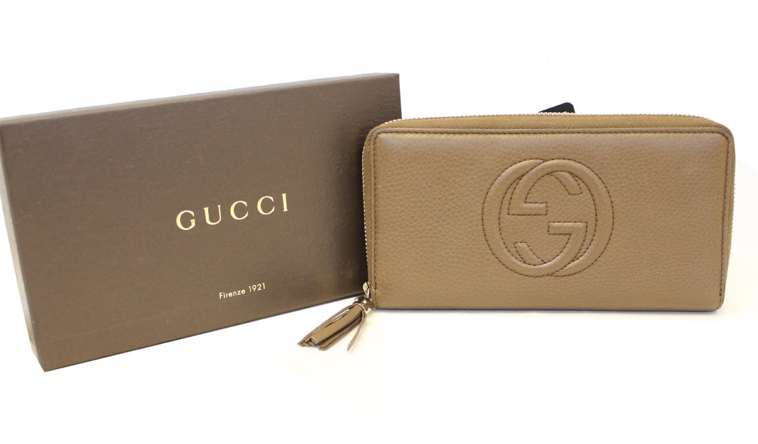 GUCCI VINTAGE GUCCISSIMA GG INTERLOCKING LEATHER LONG WALLET MEN BROWN  ITALY