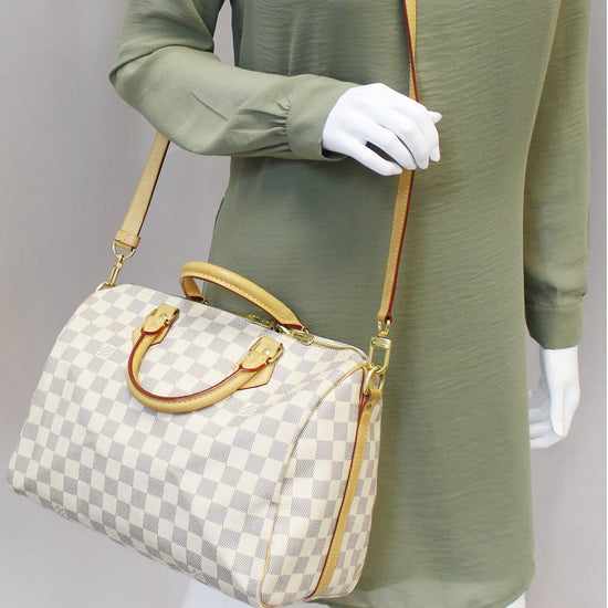 Speedy bandoulière leather handbag Louis Vuitton Turquoise in Leather -  31983104