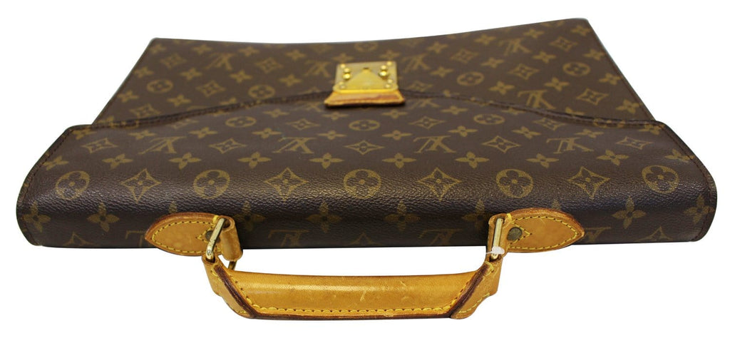 LOUIS VUITTON Monogram Canvas Brown Document Briefcase Bag Vintage - S