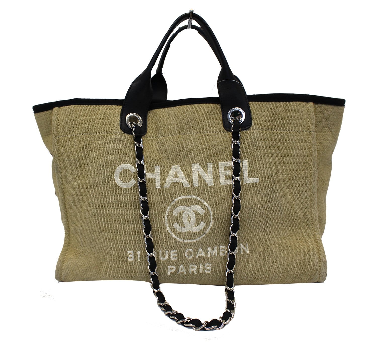 Chanel Deauville Beige Tweed Tote Bag at 1stDibs