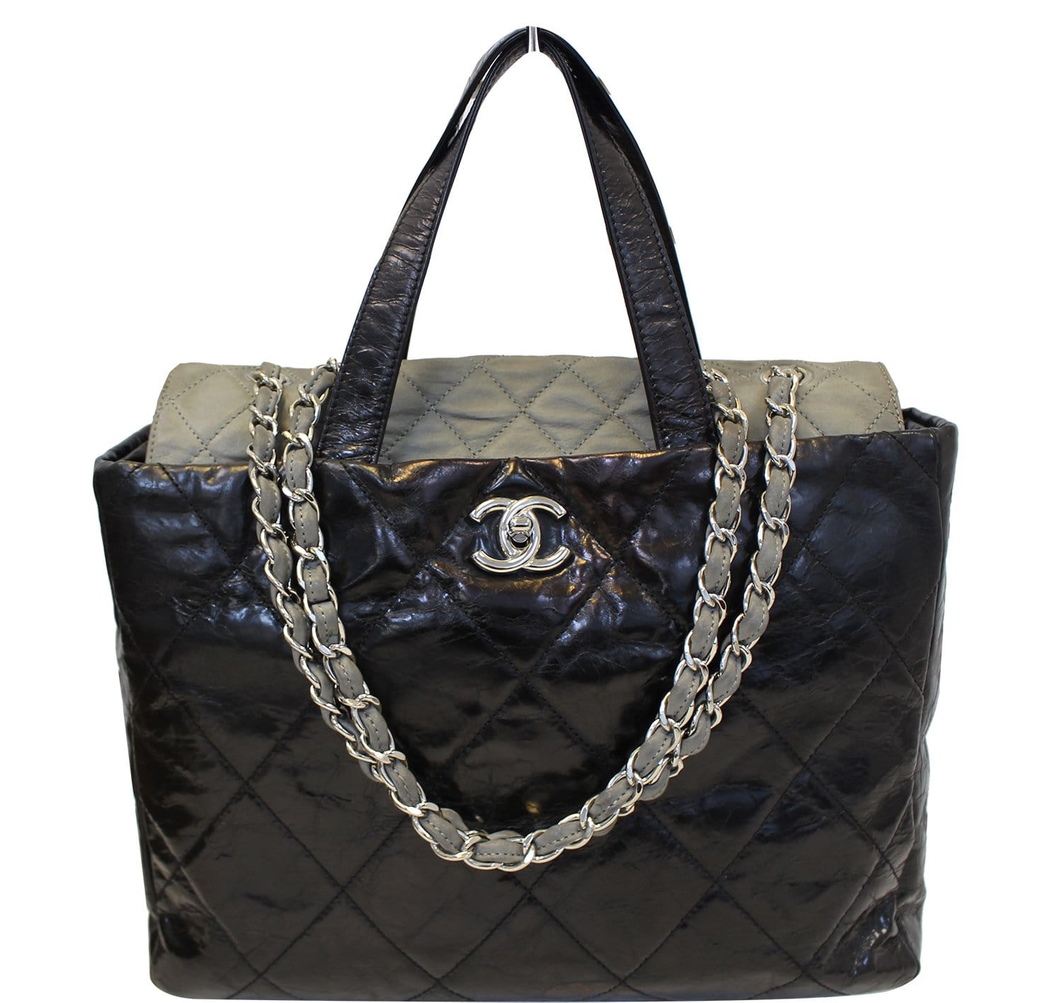 Chanel CHANEL bag matelasse lady's tote handbag 2way leather black