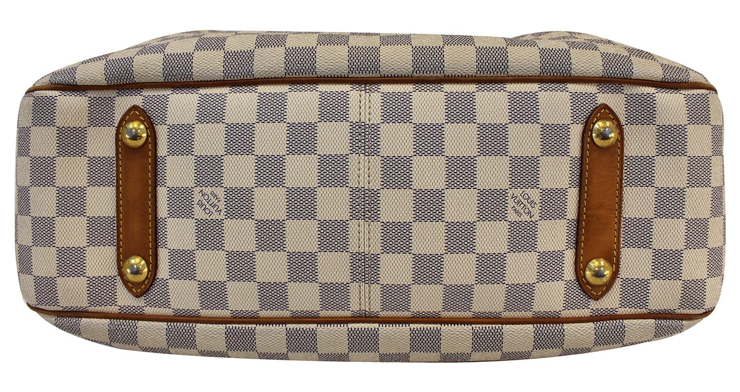 Authentic LOUIS VUITTON Siracusa GM Damier Azur Shoulder Handbag E3309