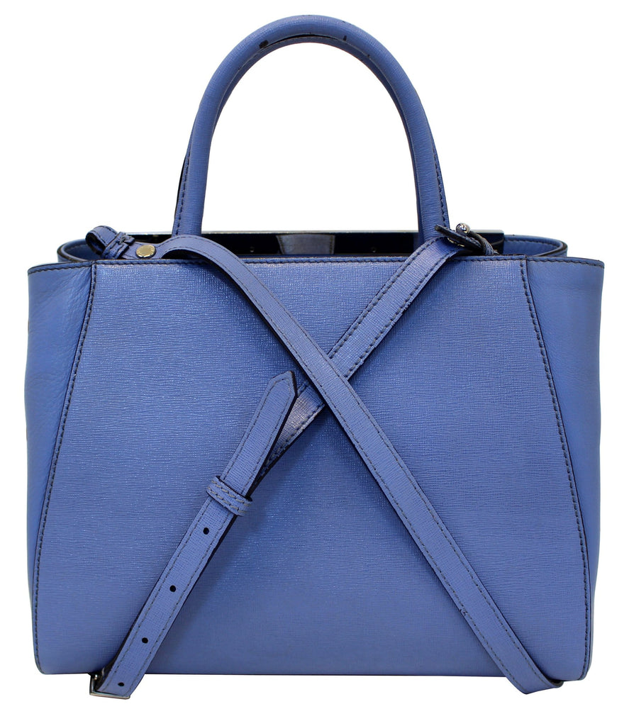 Fendi Roma Petite 2 Jours Blue Leather Shoulder Handbag