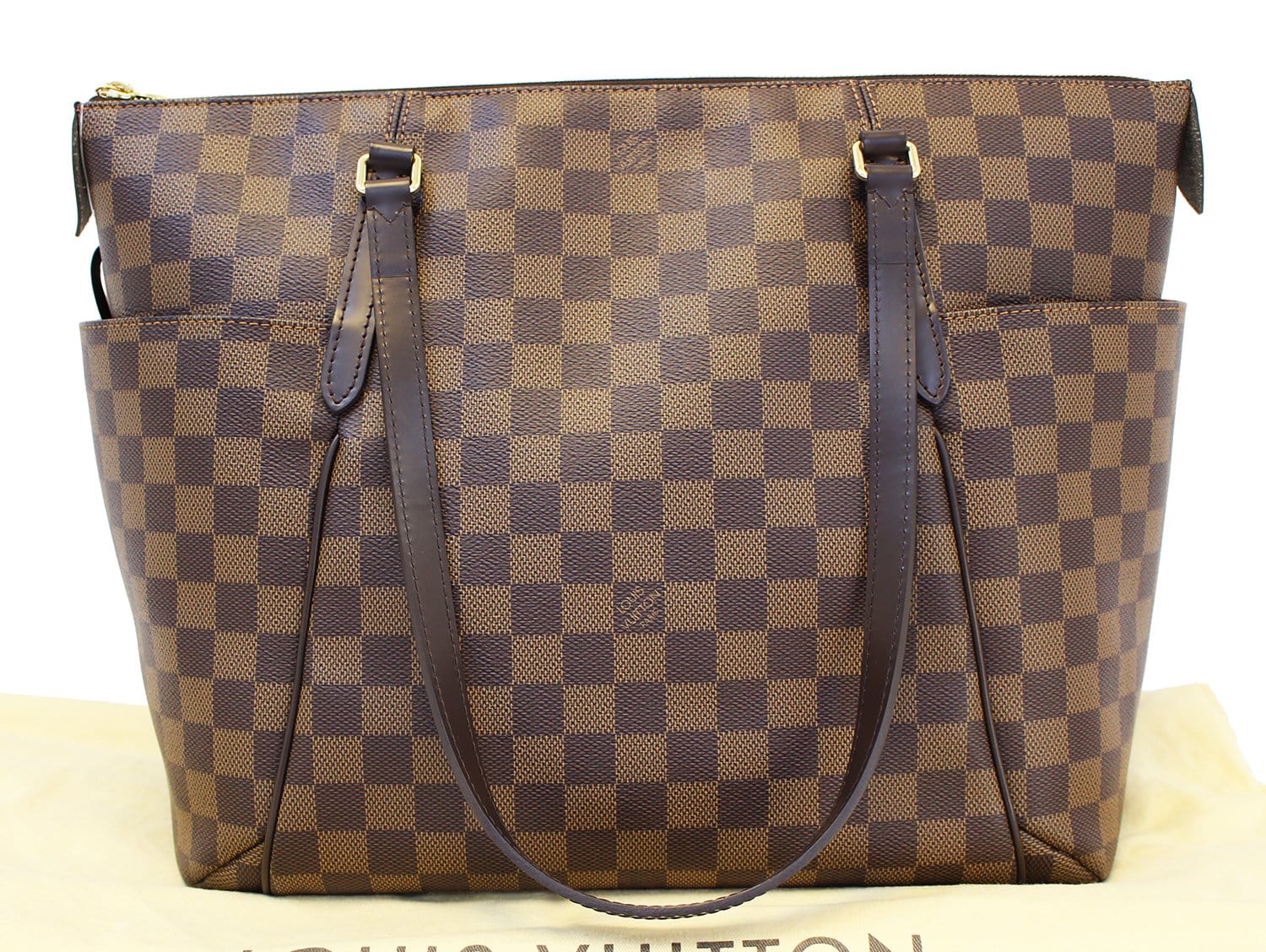 Authentic LOUIS VUITTON Damier Ebene Brown Totally MM Shoulder Bag E33