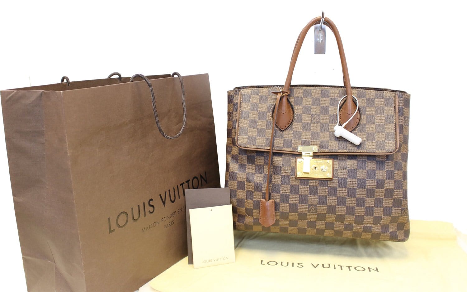 Louis Vuitton Damier Ebene Canvas Ascot Bag Louis Vuitton