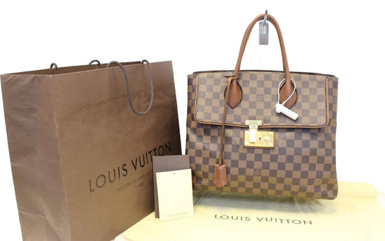 LOUIS VUITTON Ascot Damier Ebene Satchel Bag Brown-US