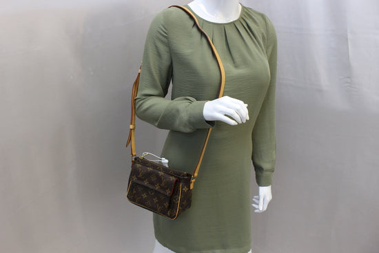 Louis+Vuitton+Viva+Cite+Shoulder+Bag+PM+Brown+Canvas+Monogram for sale  online