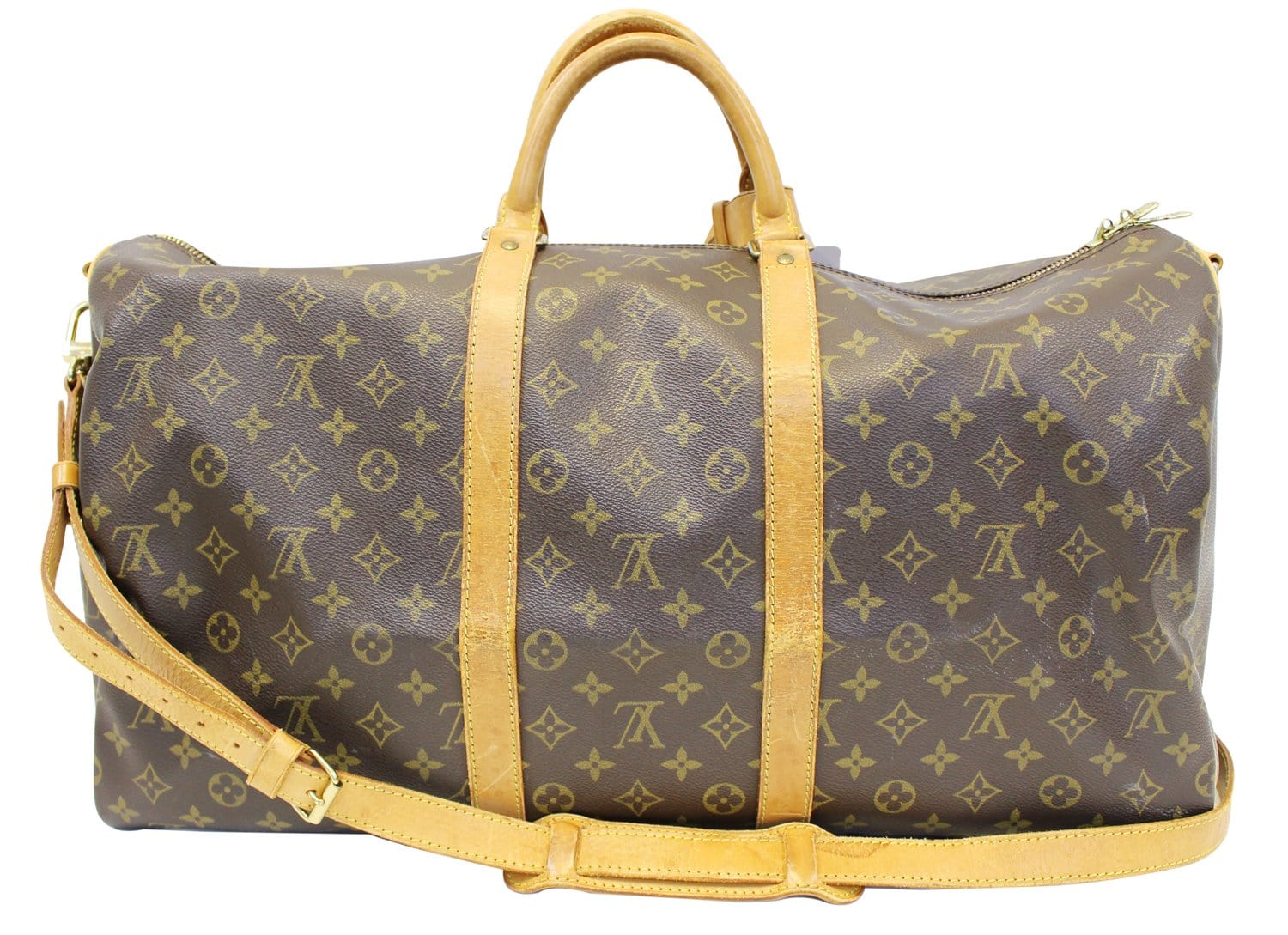 LOUIS VUITTON Monogram Keepall Bandouliere 55 Boston Bag