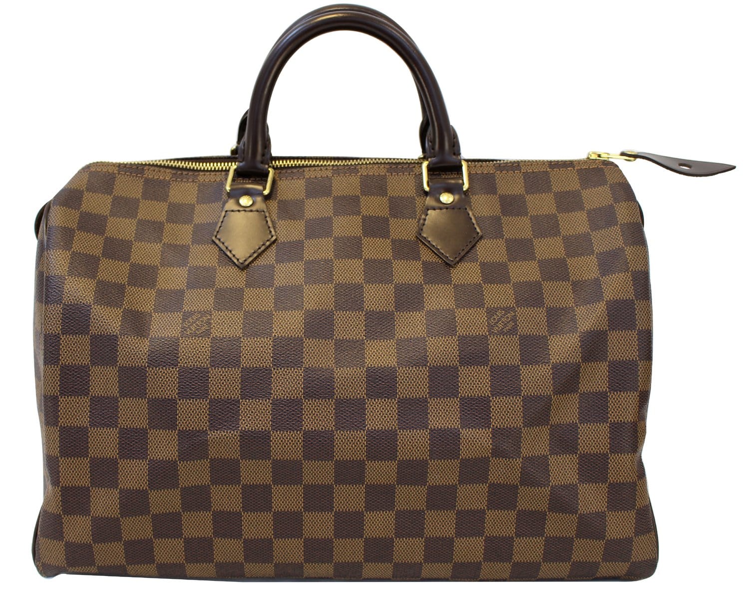 LOUIS VUITTON Speedy 35 Damier Ebene Satchel Bag Brown