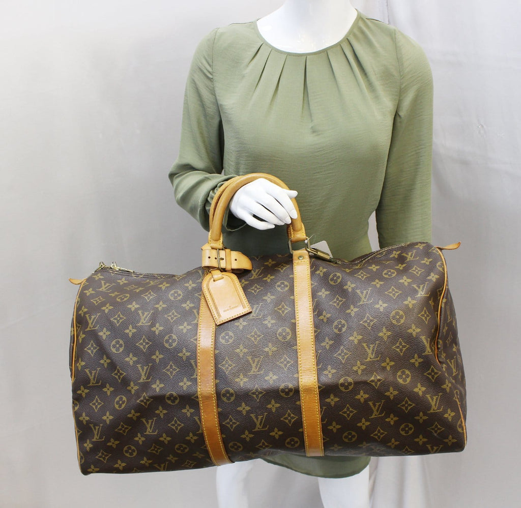 LOUIS VUITTON Monogram Keepall 55 Boston Bag