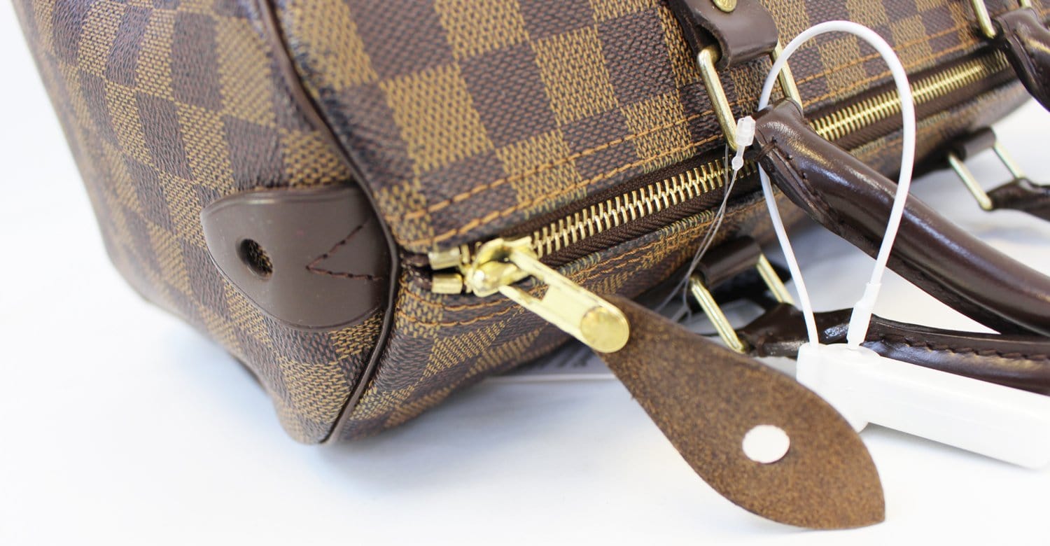 Authentic LOUIS VUITTON Damier Ebene Speedy 30 Satchel Bag TT1514