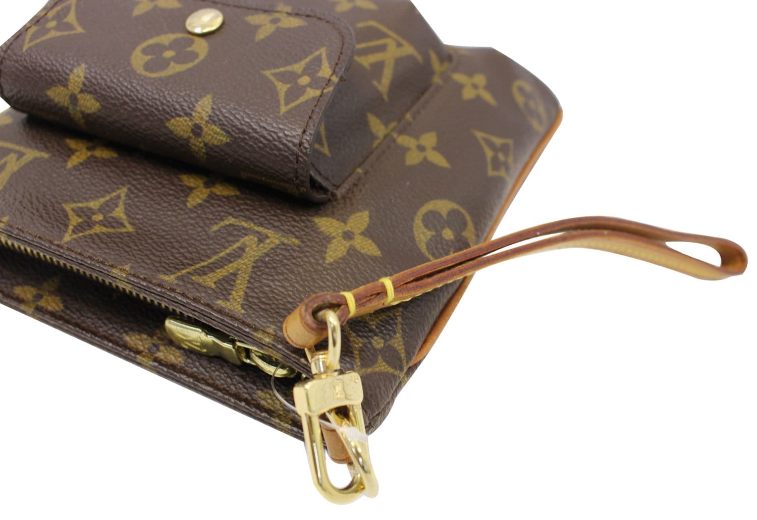 Authentic LOUIS VUITTON Monogram Partition Clutch Bag CC386